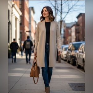 Banana Republic beige/tan/oatmeal open front long cardigan